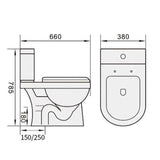 TIARA Rimless Two Piece Water Closet WC 268