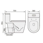 TIARA Rimless One Piece Water Closet WC 530