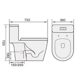 TIARA Rimless One Piece Water Closet WC 530