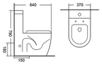 TIARA Rimless Two Piece Water Closet WC 235