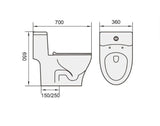 TIARA Rimless One Piece Water Closet WC 520