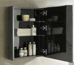 ZAFFIRO VANITY SET 304 SUS GLOSS BLACK Basin Cabinet & Mirror Cabinet - Couple Door