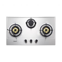 MAYER 86cm 3 Burner Stainless Steel Gas Hob MMSS883HI