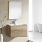 ZAFFIRO VANITY SET 304 SUS LIGHT WOOD Basin Cabinet & Mirror Cabinet - Couple Door