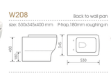TIARA Rimless Two Piece Water Closet WC208