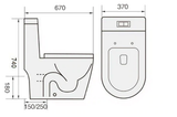 TIARA Tornado One Piece Water Closet WC935