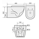 MAGNUM Turbo Tornado Wall Hung Water Closet WC 905S